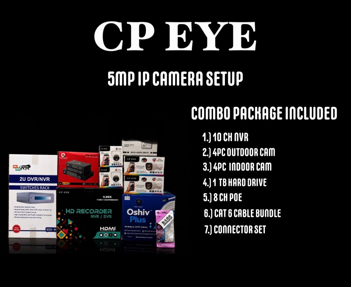 8/IP 5MP CAMERA SETUP ( 8 CAMERA IP SET )