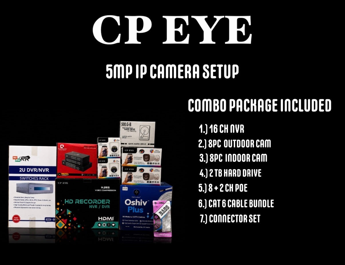 16/IP 5 MP CAMERA SETUP ( 16 CAMERA IP SET )