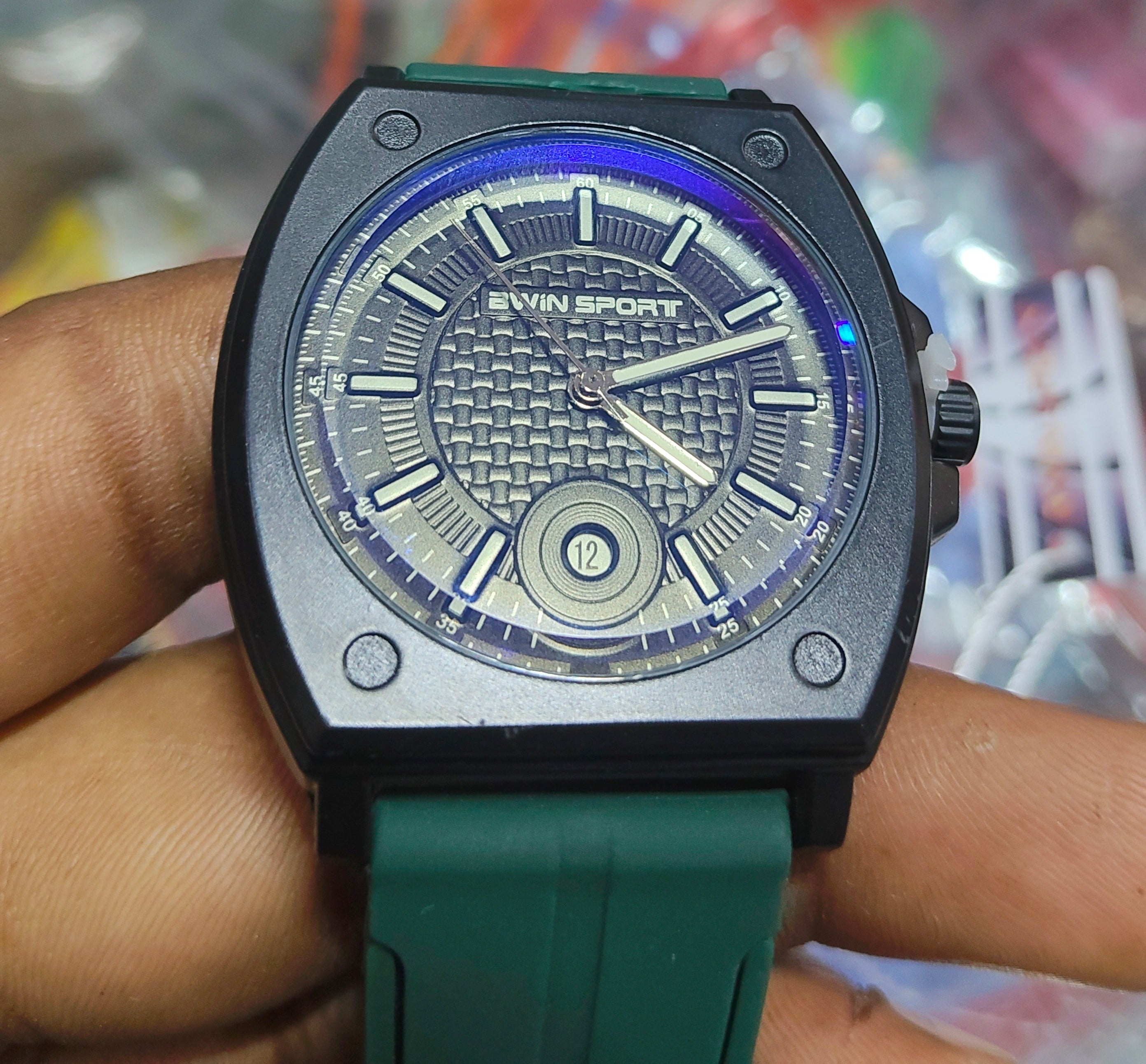 ⌚BWIN SPORT Premium Black & Blue Dial Men’s Watch