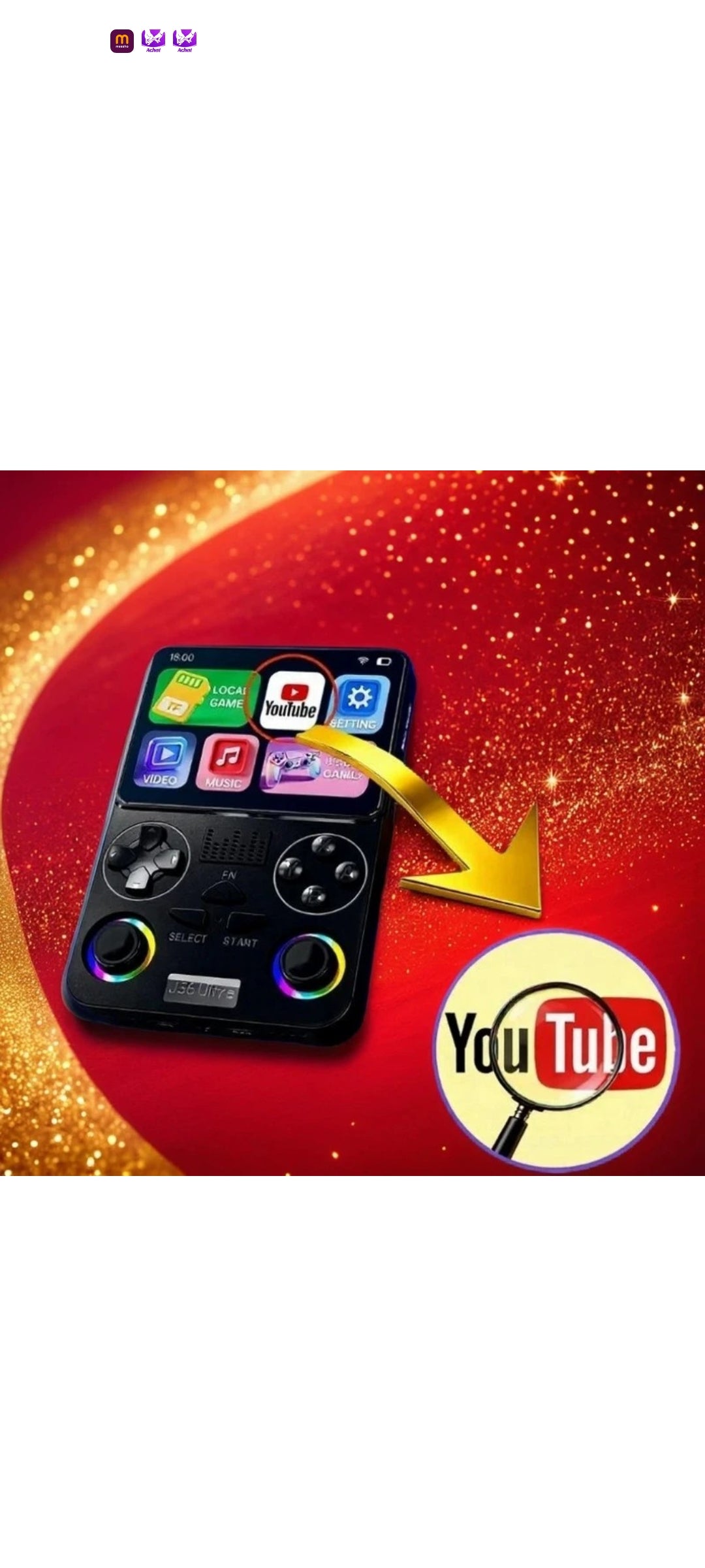 J36 Ultra Handheld Video Game Console 20 Emulators | YouTube|18000+ Games Special