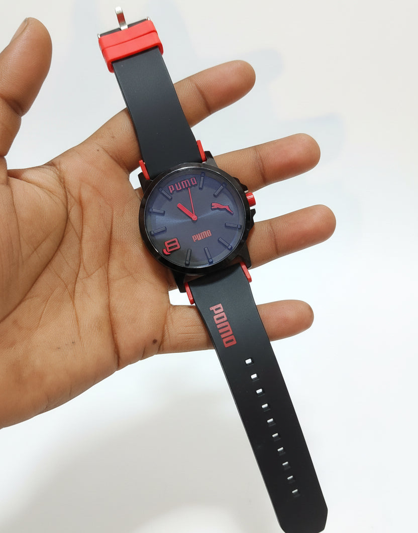 ⌚POMO Black & Red Stylish Analog Watch