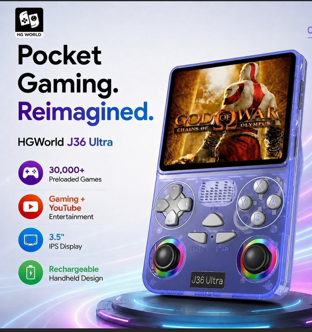 J36 Ultra Handheld Video Game Console 20 Emulators | YouTube|18000+ Games Special