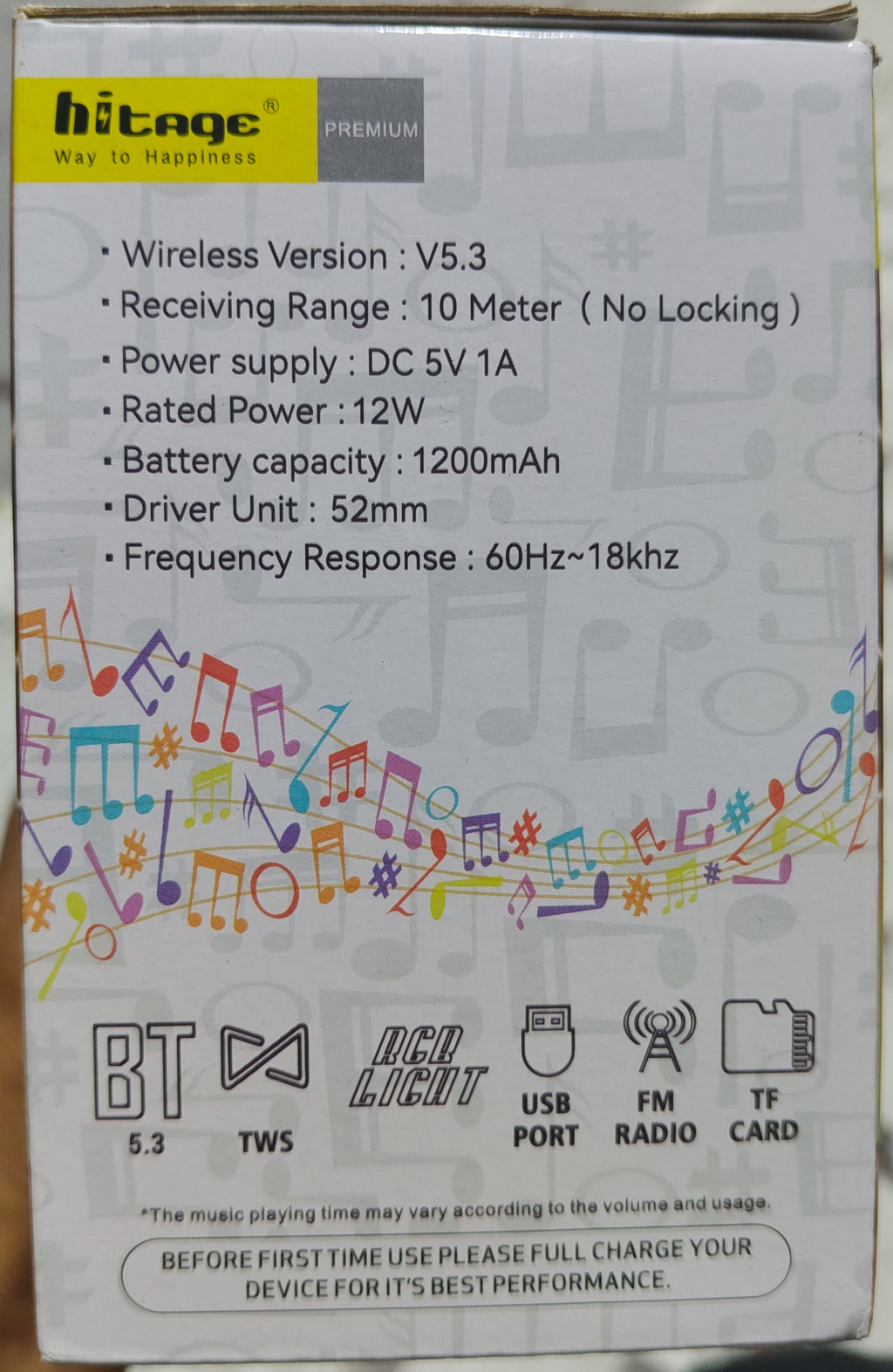 HITAGE. NODEON.WIRELESS.SPEAKER.(1 year replacement warranty
