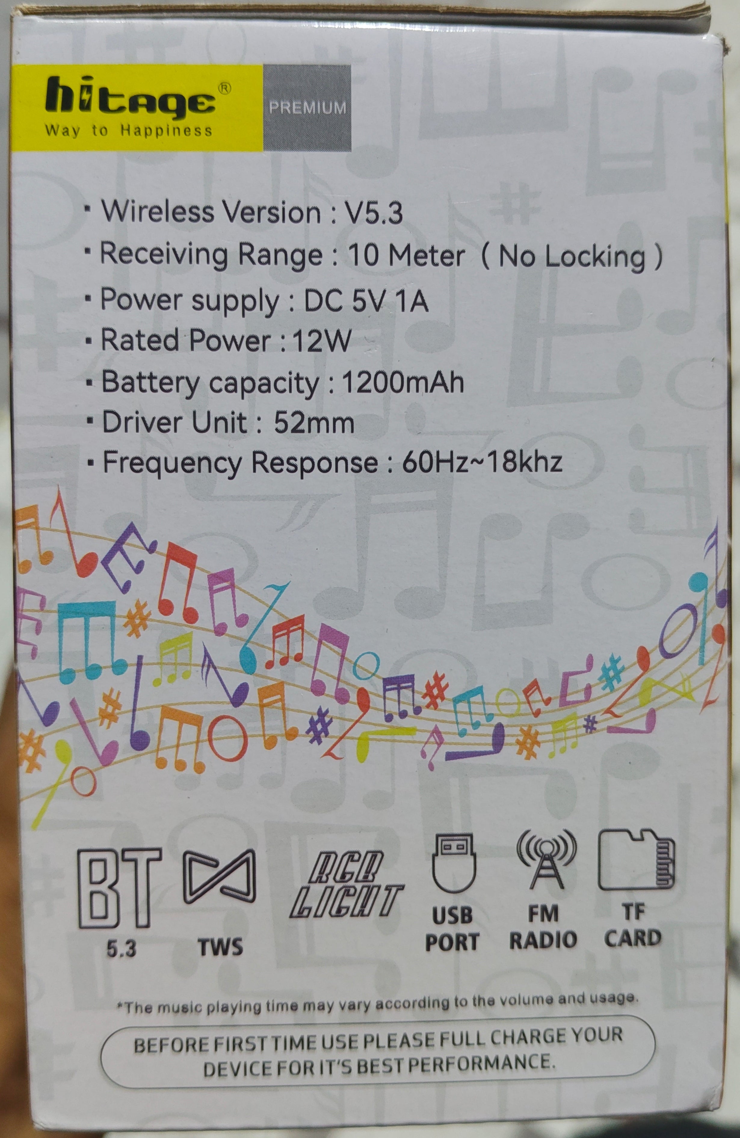 HITAGE. NODEON.WIRELESS.SPEAKER.(1 year replacement warranty
