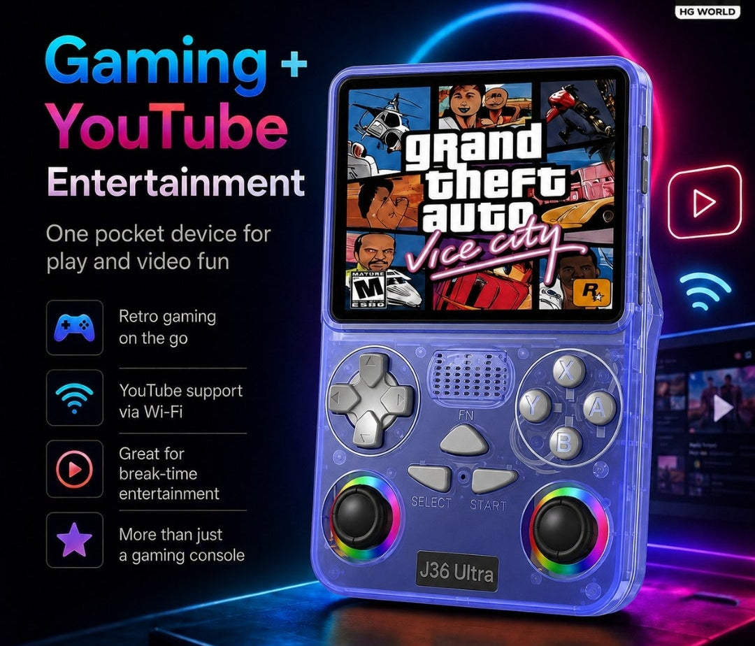 J36 Ultra Handheld Video Game Console 20 Emulators | YouTube|18000+ Games Special
